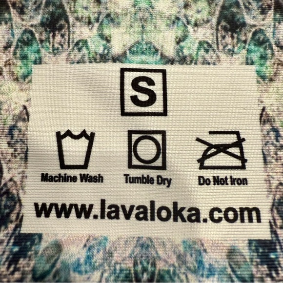 High Waisted High Compression Blue Snakeskin Print Yoga Pants by Lavaloka Active - Picture 9 of 9